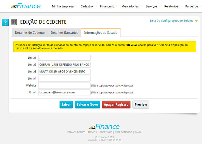 Tela de Emissão de Boletos - Imagem 4