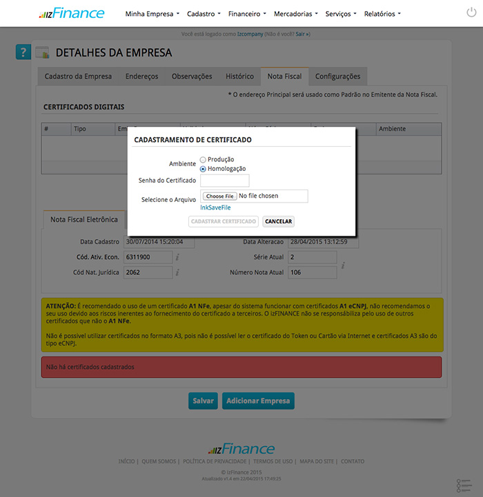Tela de Cadastro da Empresa - Imagem 5