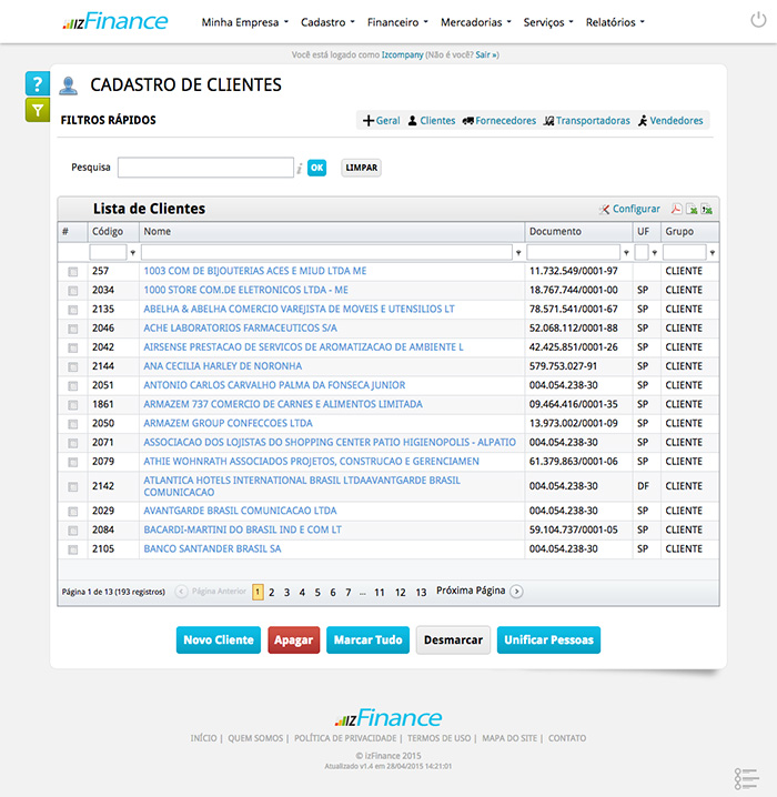 Tela de Cadastro de Clientes - Imagem 1