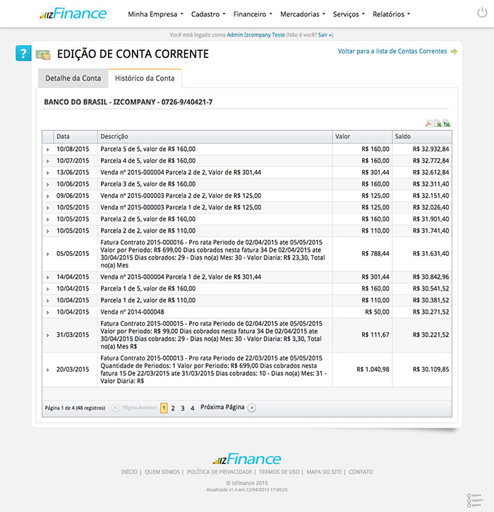 Tela de Conta Corrente - Imagem 3