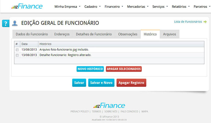 Tela de Cadastro de Funcionários - Imagem 6