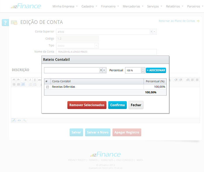 Tela de Plano de Contas - Imagem 3