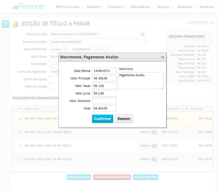 Tela de Título a Pagar - Imagem 9
