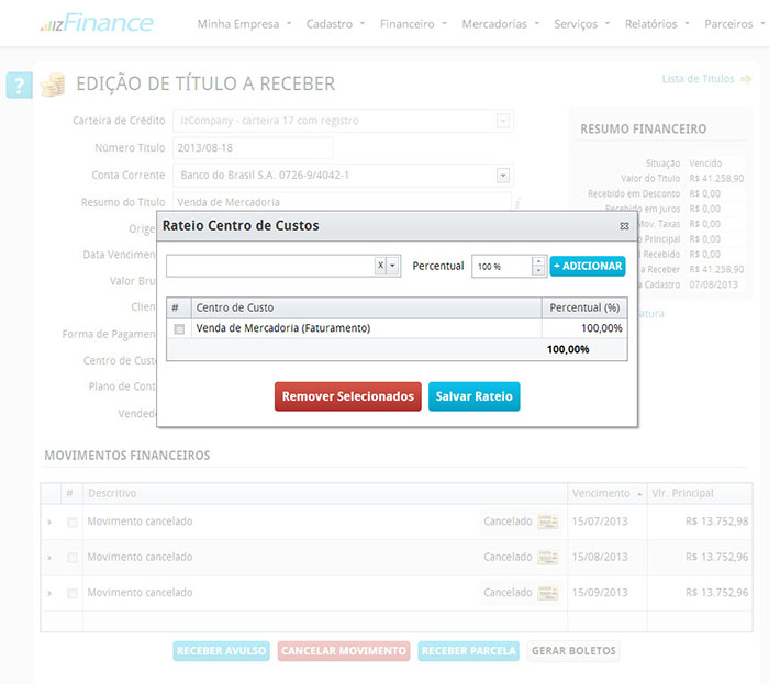 Tela de Título a Receber - Imagem 6